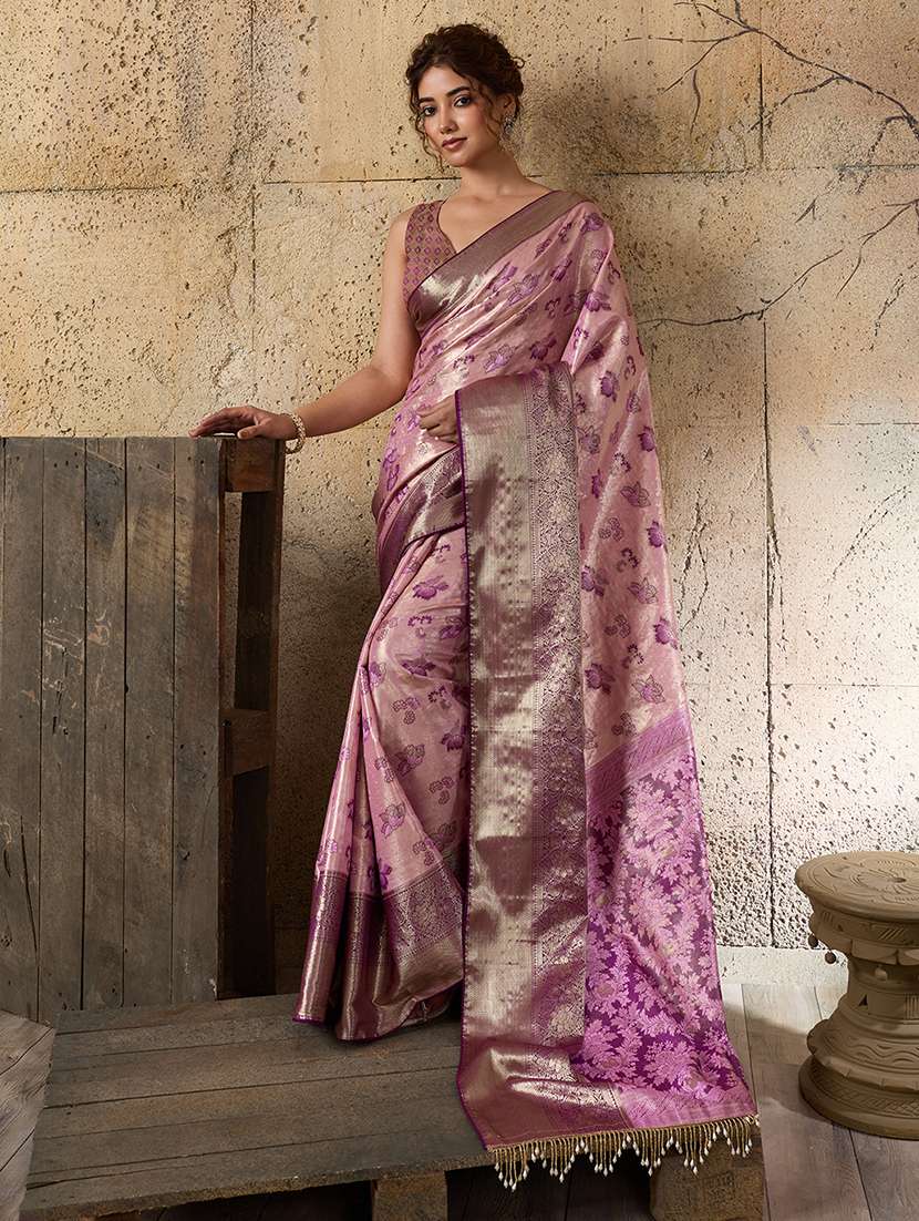 Women Self Design Kanjivaram Saree With Blouse - 22503312 -  Standard Image - 4