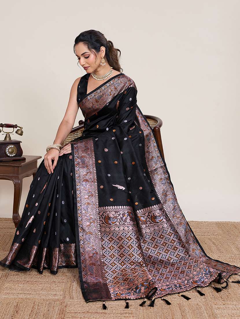women self design banarasi saree with blouse - 22503316 -  Standard Image - 4