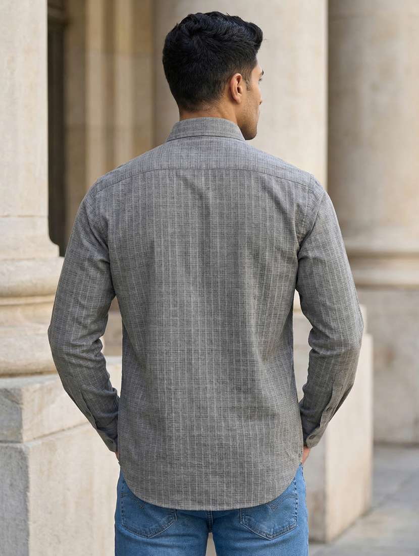 men checkered long sleeve regular fit casual shirt - 22503358 -  Standard Image - 4