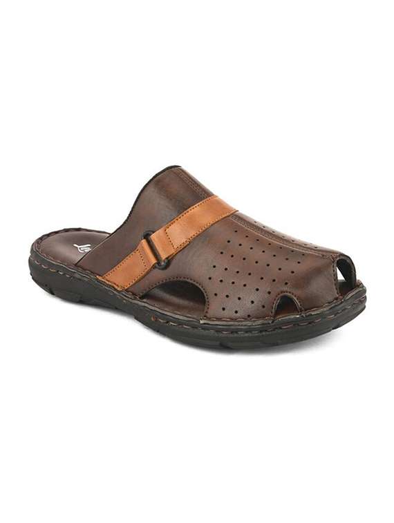 men brown slip on mule - 22503368 -  Standard Image - 1