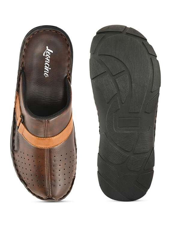 men brown slip on mule - 22503368 -  Standard Image - 4