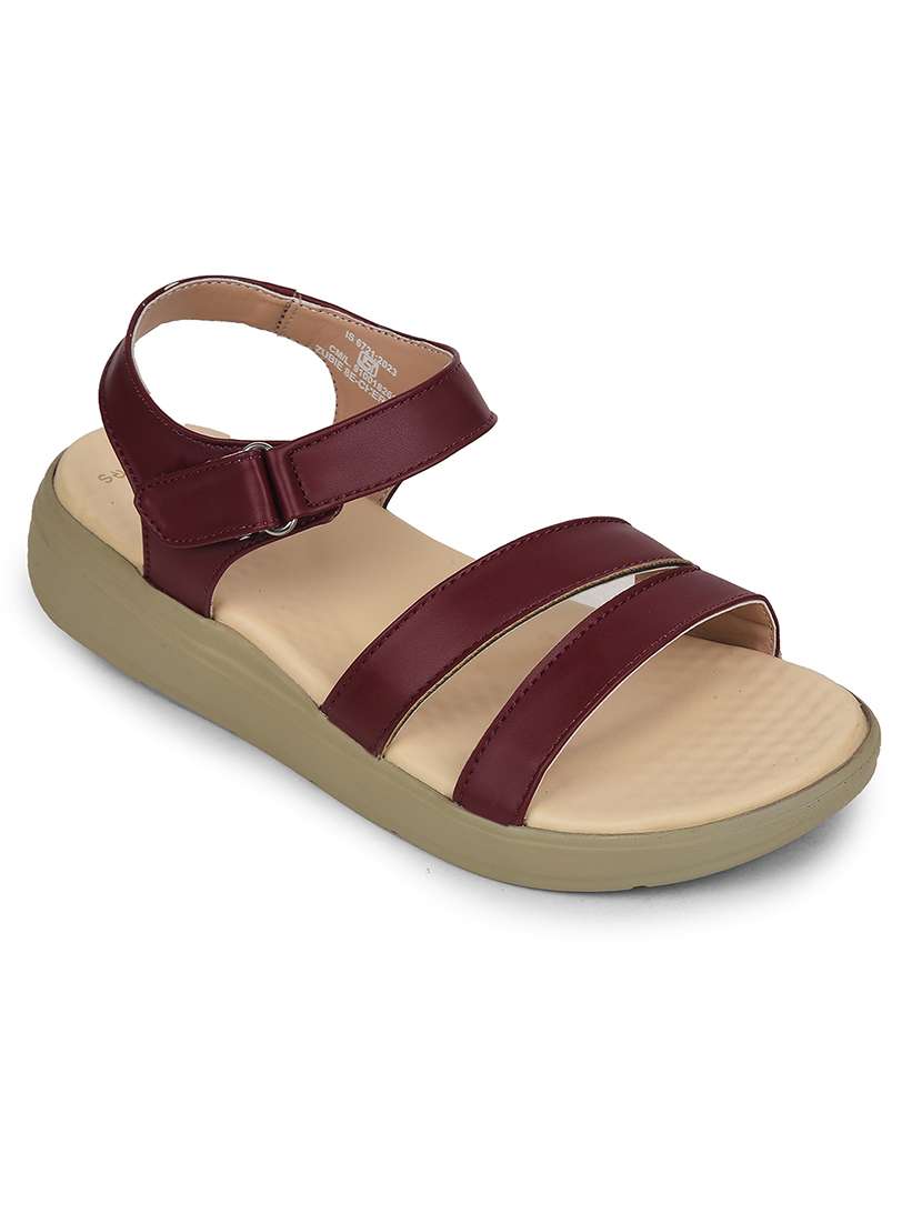 women solid back strap open toe sandal - 22503413 -  Standard Image - 1