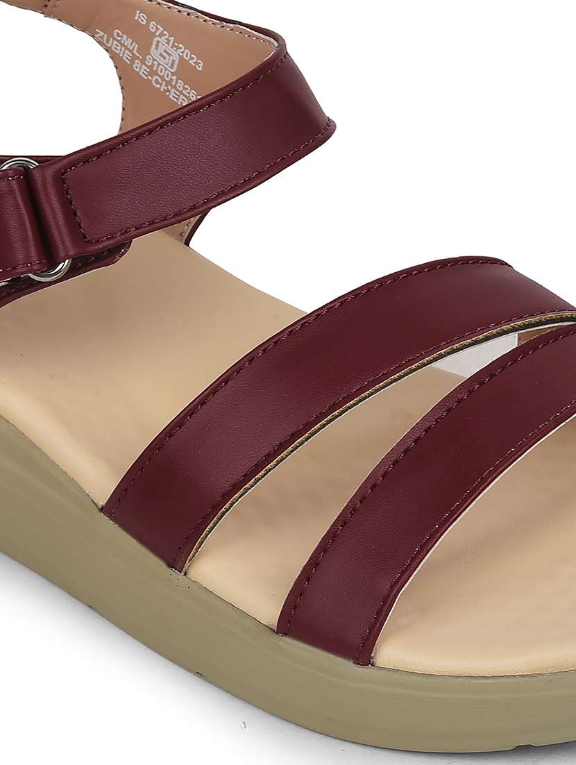 women solid back strap open toe sandal - 22503413 -  Standard Image - 4