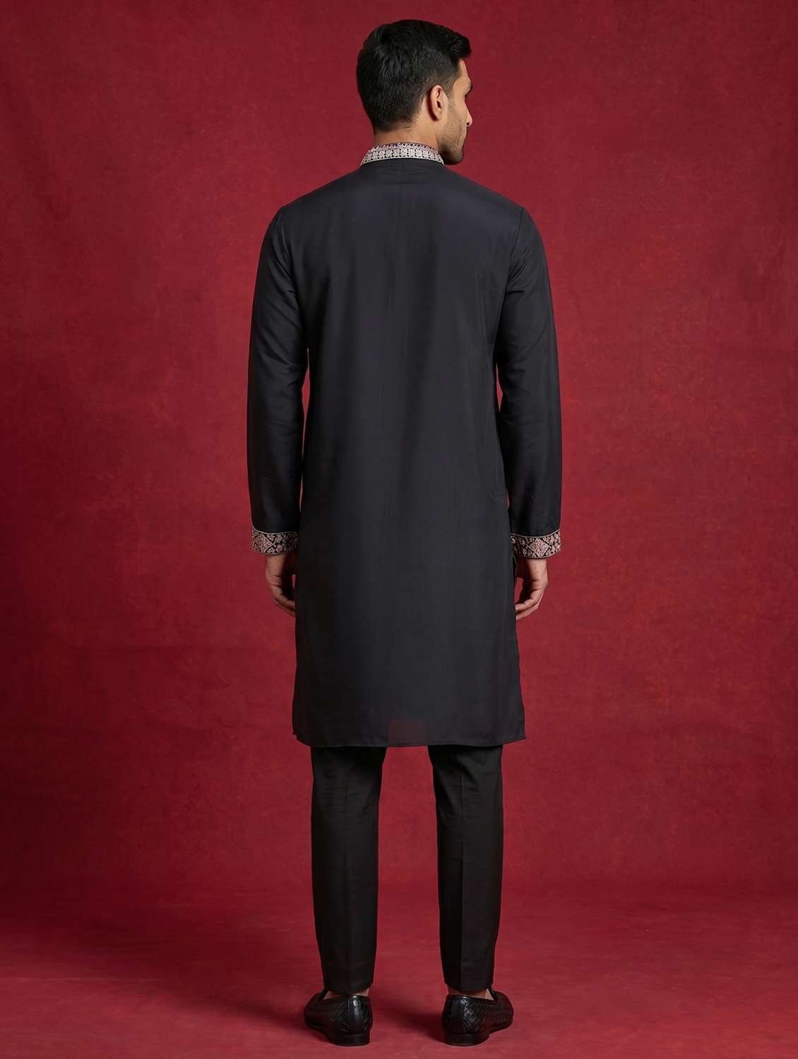 Men Embroidered Mandarin Neck Kurta Pyjama Set - 22503427 -  Standard Image - 4