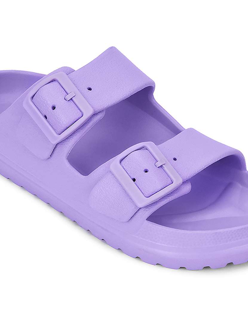 women solid slip on sliders - 22503454 -  Standard Image - 4