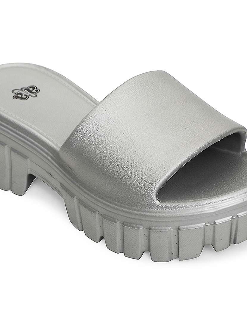 women solid slip on sliders - 22503455 -  Standard Image - 4