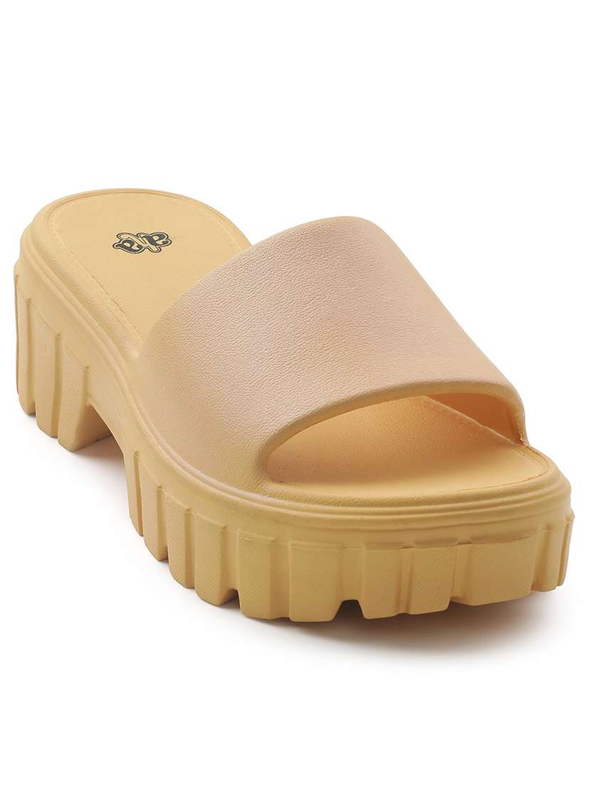 women solid slip on sliders - 22503456 -  Standard Image - 1