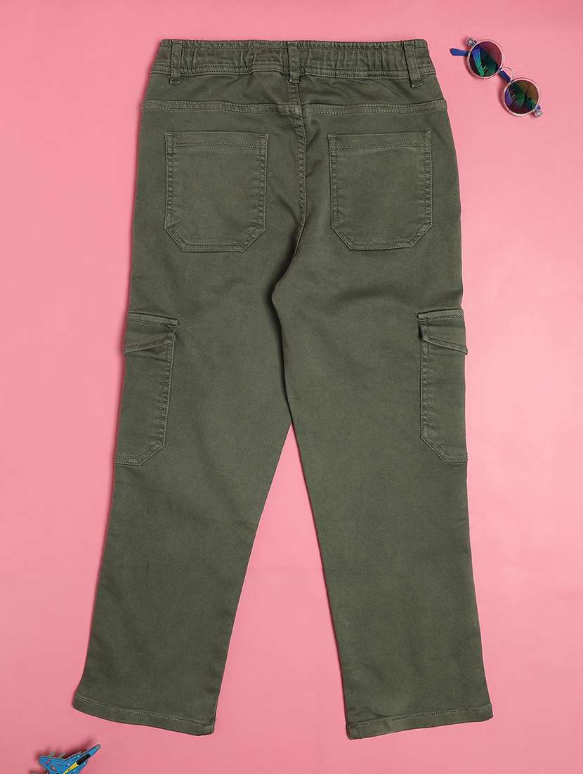 boys solid mid rise cargo jeans - 22503587 -  Standard Image - 1
