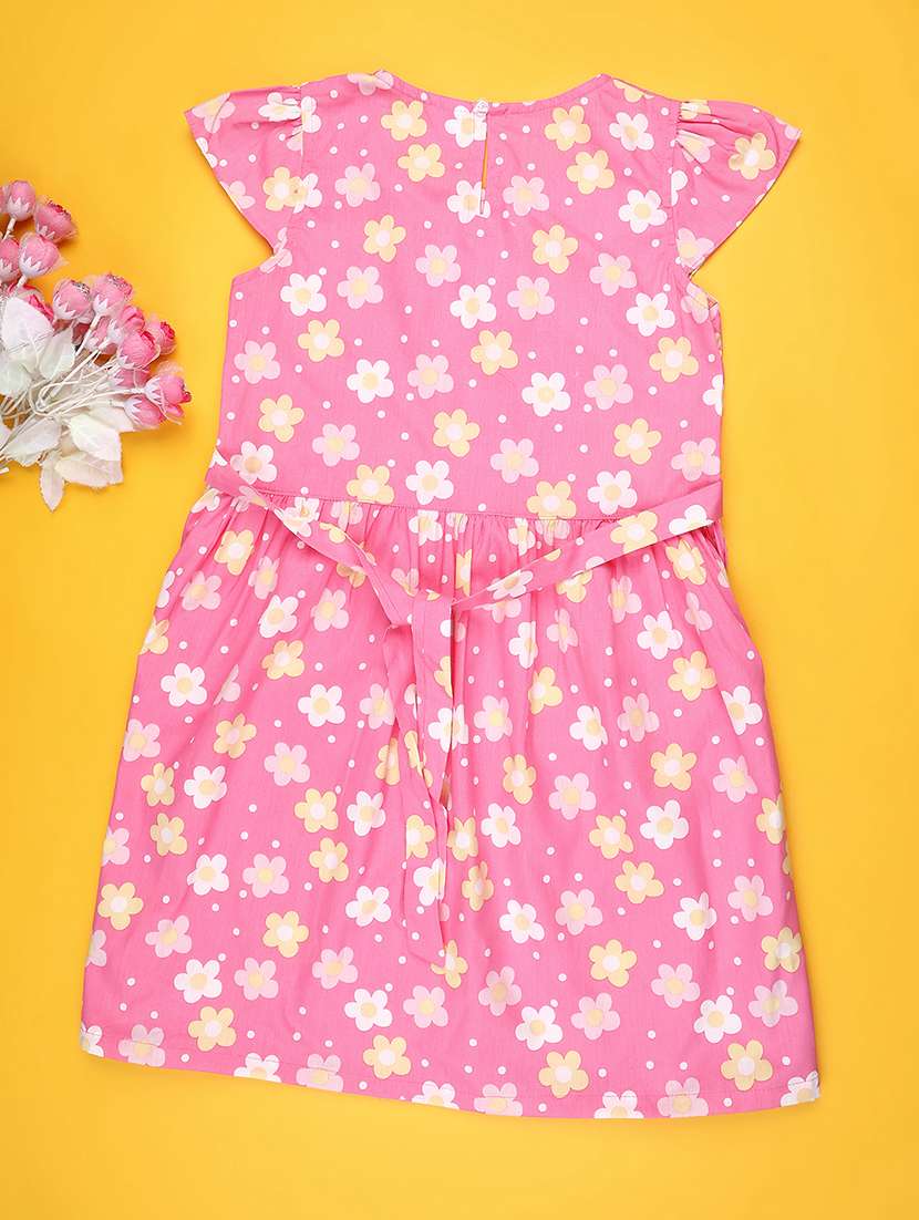 girls floral printed short sleeves frock - 22503616 -  Standard Image - 1
