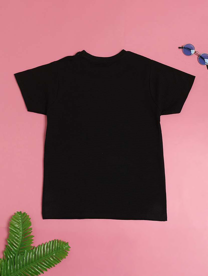 boys typographic printed round neck short sleeves t-shirt - 22503621 -  Standard Image - 1
