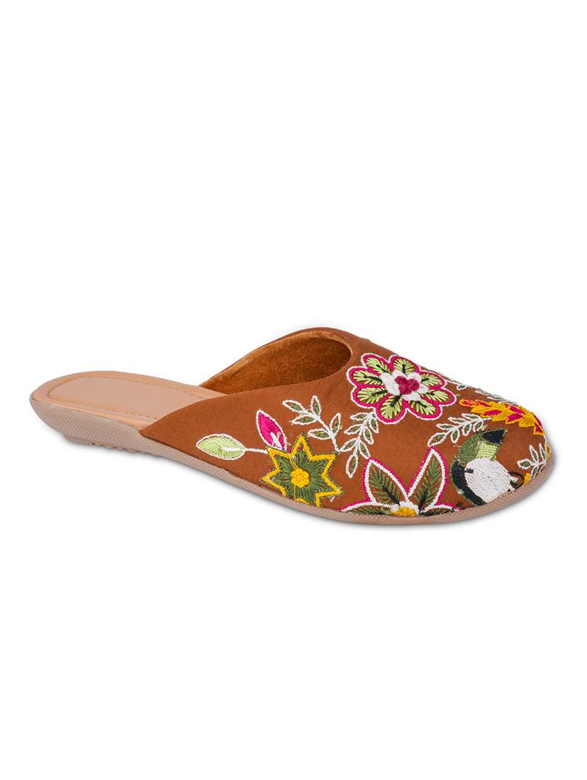 women embroidered slip on mules - 22503657 -  Standard Image - 1
