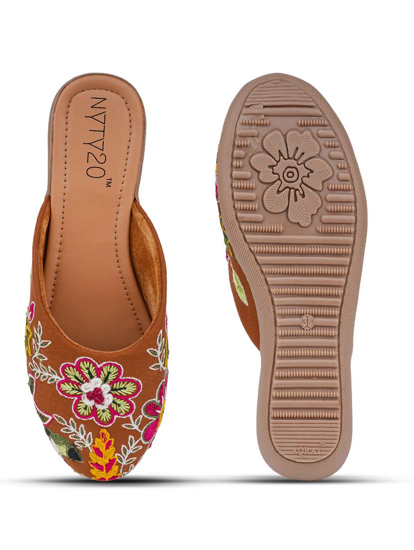 women embroidered slip on mules - 22503657 -  Standard Image - 4