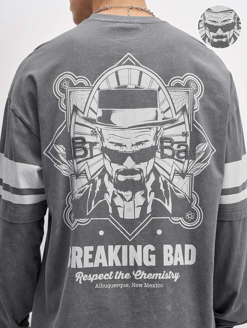 men printed long sleeve oversized t-shirt - 22503667 -  Standard Image - 1
