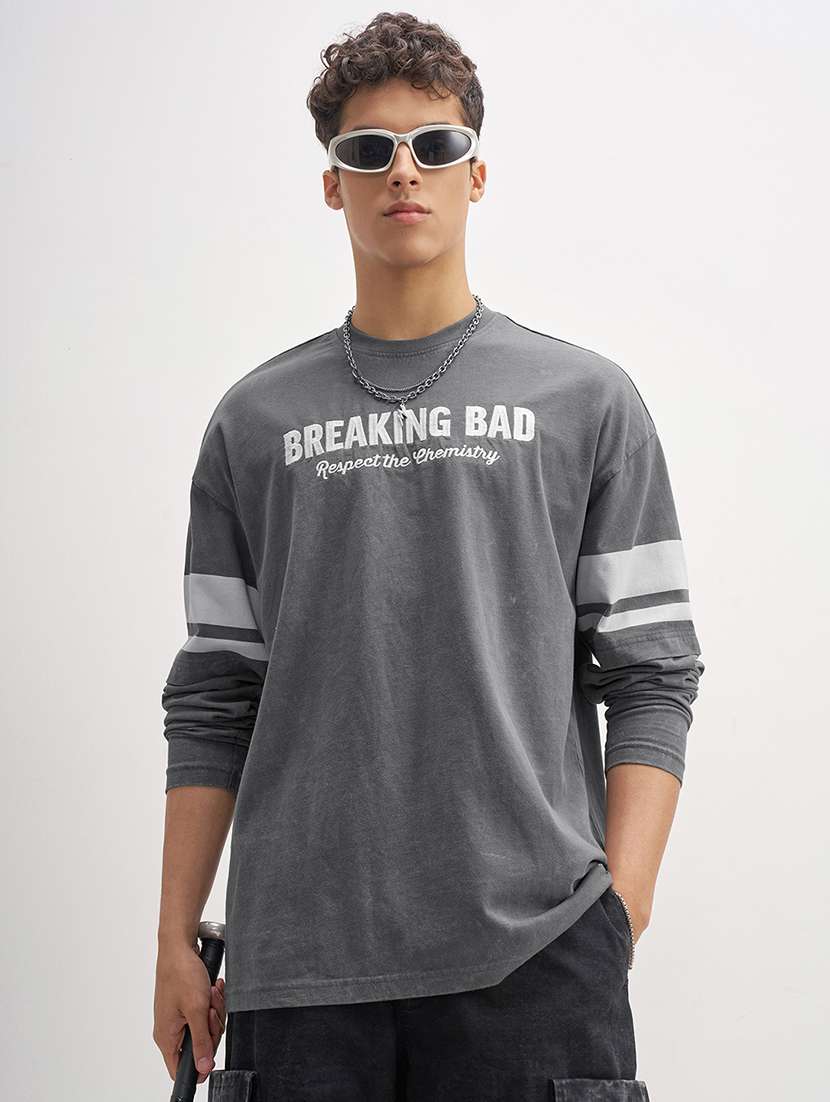 men printed long sleeve oversized t-shirt - 22503667 -  Standard Image - 4