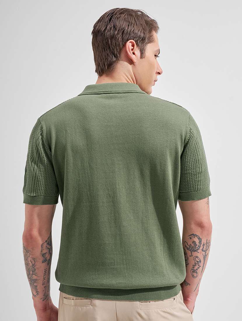 men self design short sleeve regular fit polo t-shirt - 22503677 -  Standard Image - 4