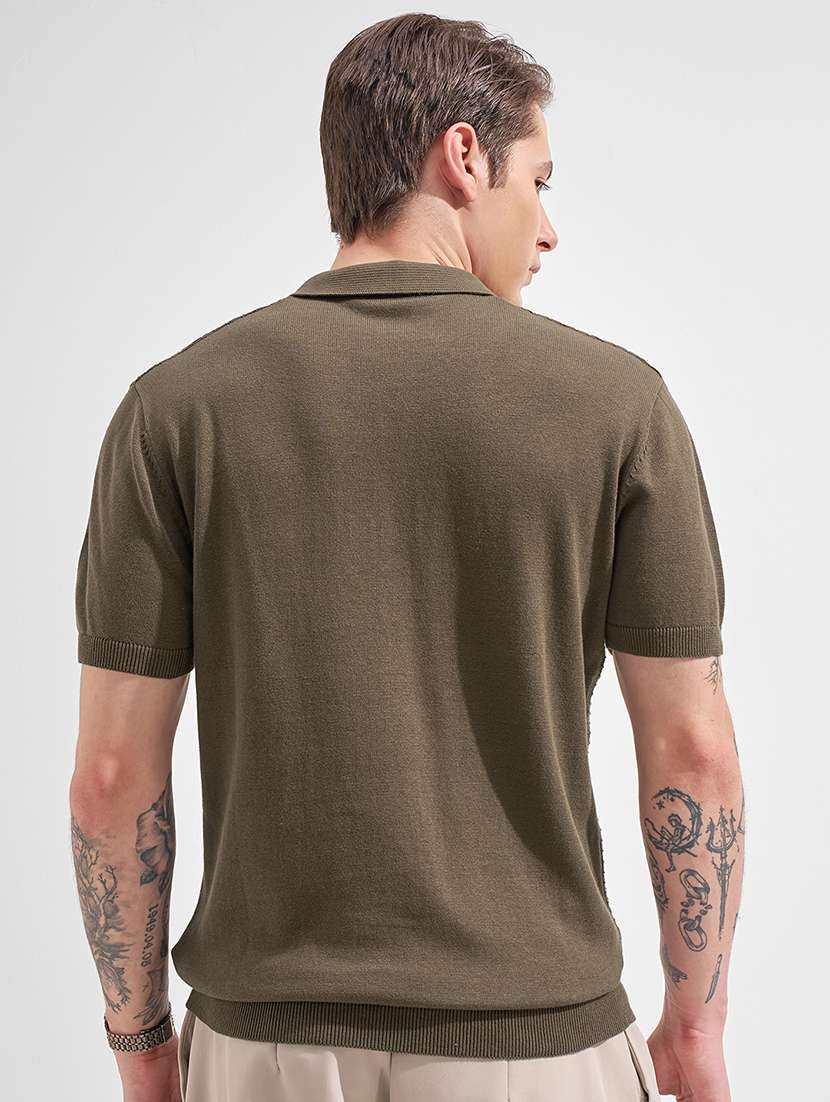 men self design short sleeve regular fit polo t-shirt - 22503683 -  Standard Image - 4