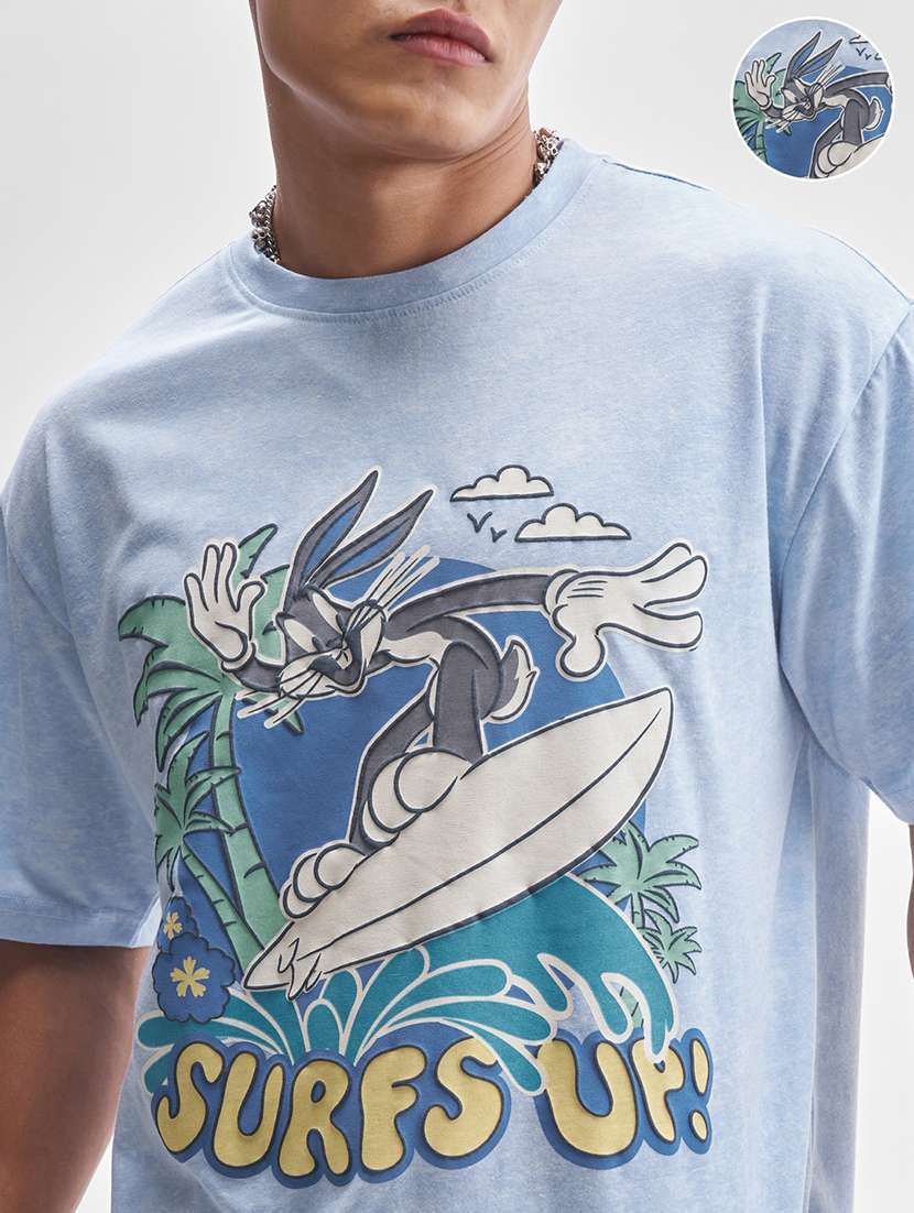 men printed short sleeve oversized t-shirt - 22503700 -  Standard Image - 1