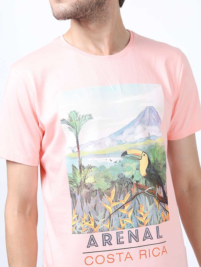 men printed short sleeve slim fit t-shirt - 22503736 -  Standard Image - 1