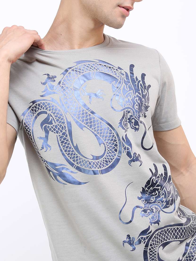 men printed short sleeve slim fit t-shirt - 22503750 -  Standard Image - 1