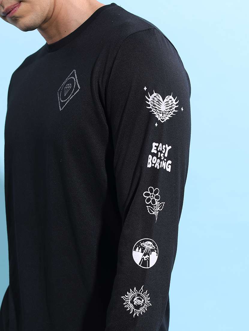 men printed long sleeve regular fit t-shirt - 22503759 -  Standard Image - 1