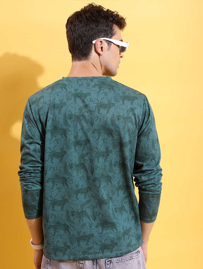 men printed long sleeve regular fit t-shirt - 22503763 -  Standard Image - 4
