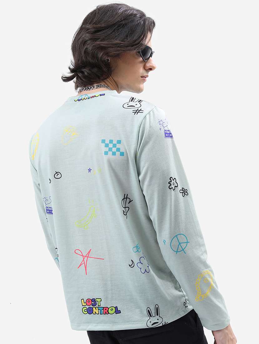 men printed long sleeve regular fit t-shirt - 22503768 -  Standard Image - 4