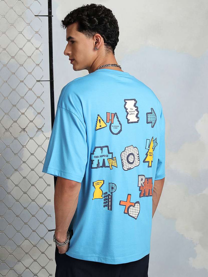 men printed short sleeve oversized t-shirt