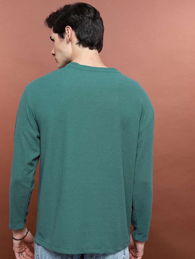 men textured long sleeve regular fit t-shirt - 22503808 -  Standard Image - 4