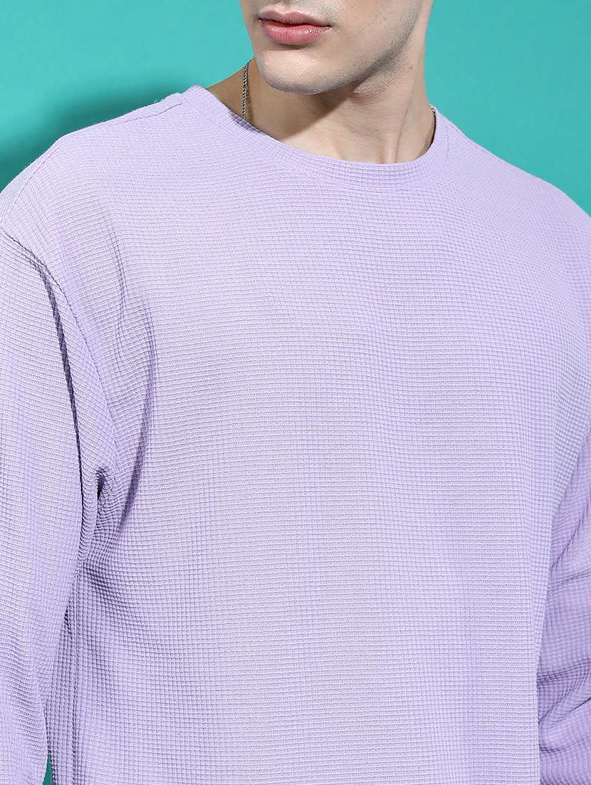 men textured long sleeve regular fit t-shirt - 22503809 -  Standard Image - 1