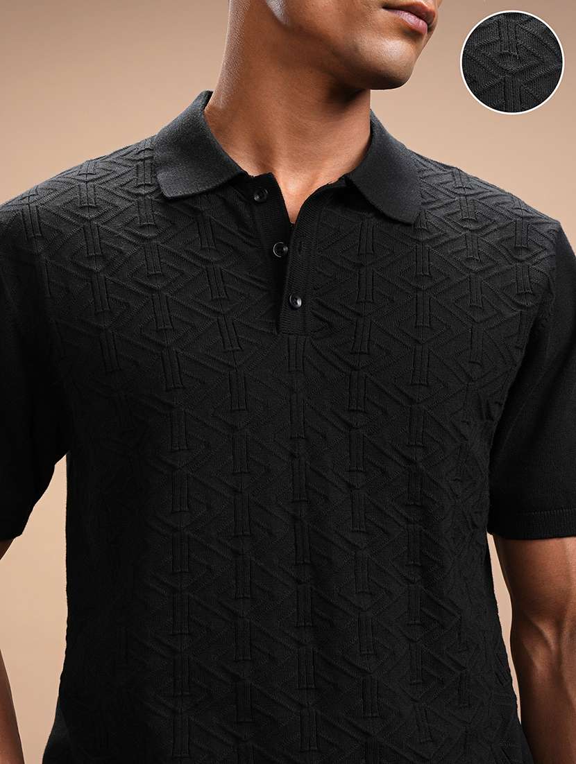 men self design short sleeve regular fit polo t-shirt - 22503820 -  Standard Image - 1