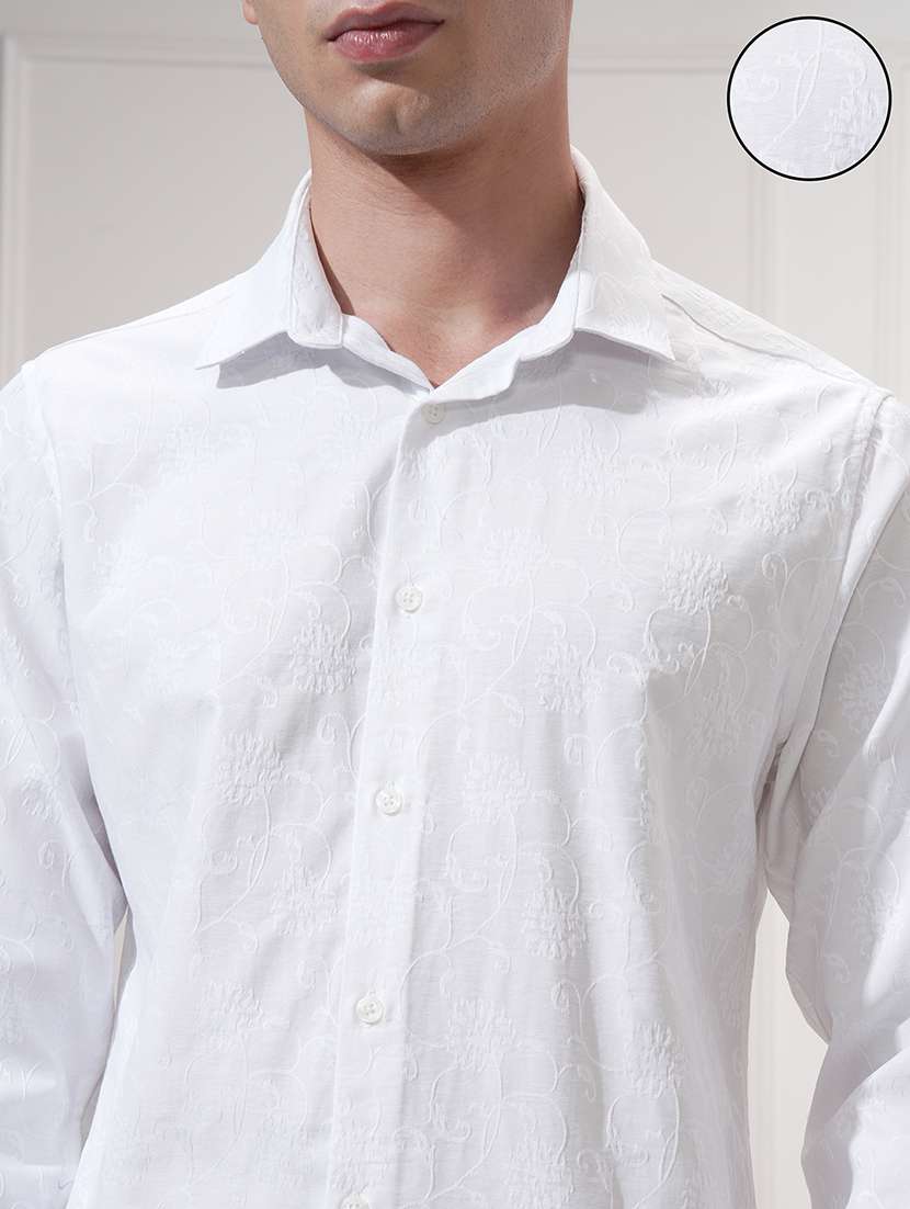 men self design long sleeve regular fit casual shirt - 22503911 -  Standard Image - 1