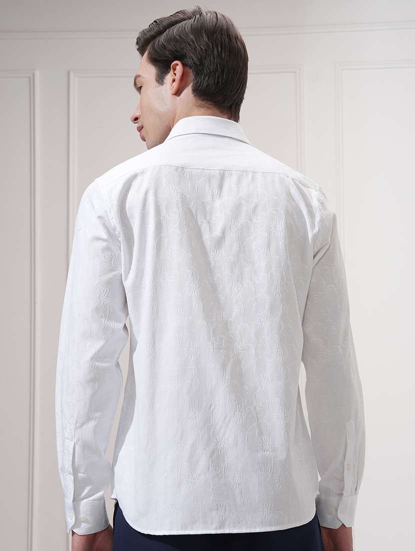 men self design long sleeve regular fit casual shirt - 22503911 -  Standard Image - 4