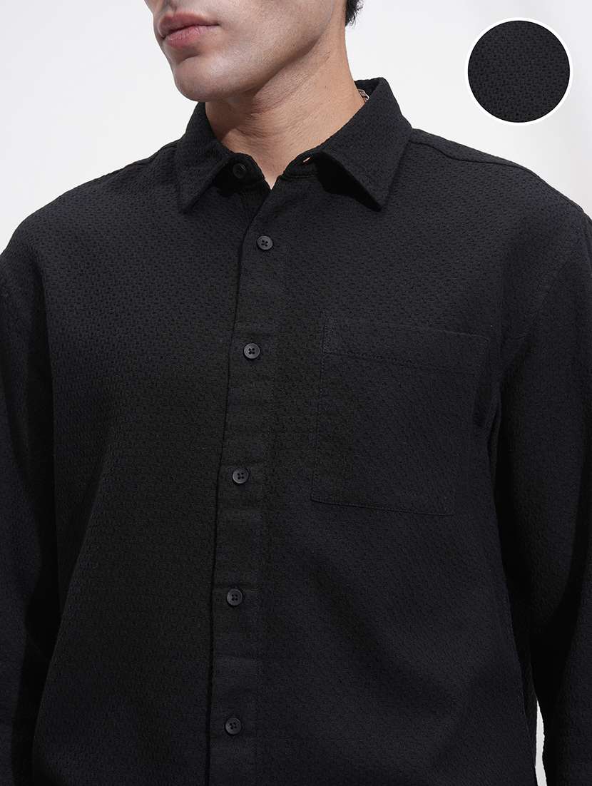 men self design long sleeve regular fit casual shirt - 22503921 -  Standard Image - 1