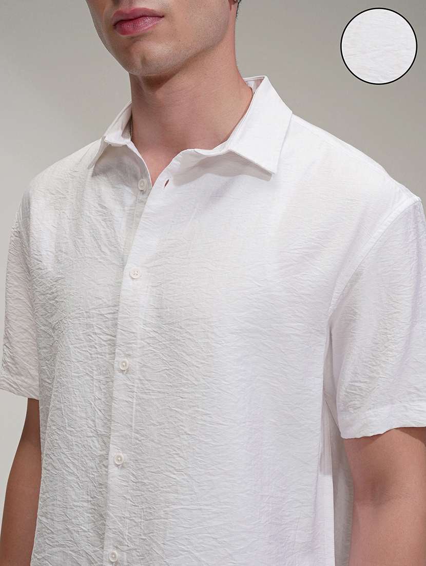 men solid short sleeve regular fit casual shirt - 22503948 -  Standard Image - 1