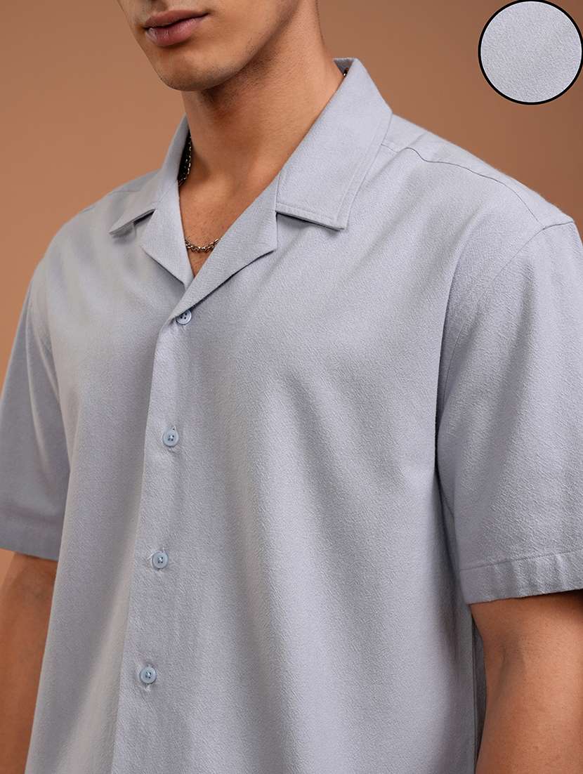 men solid short sleeve regular fit casual shirt - 22503968 -  Standard Image - 1