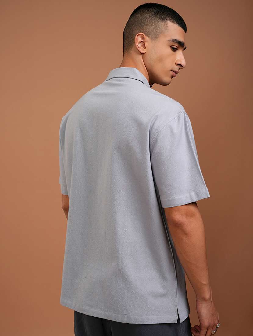 men solid short sleeve regular fit casual shirt - 22503968 -  Standard Image - 4
