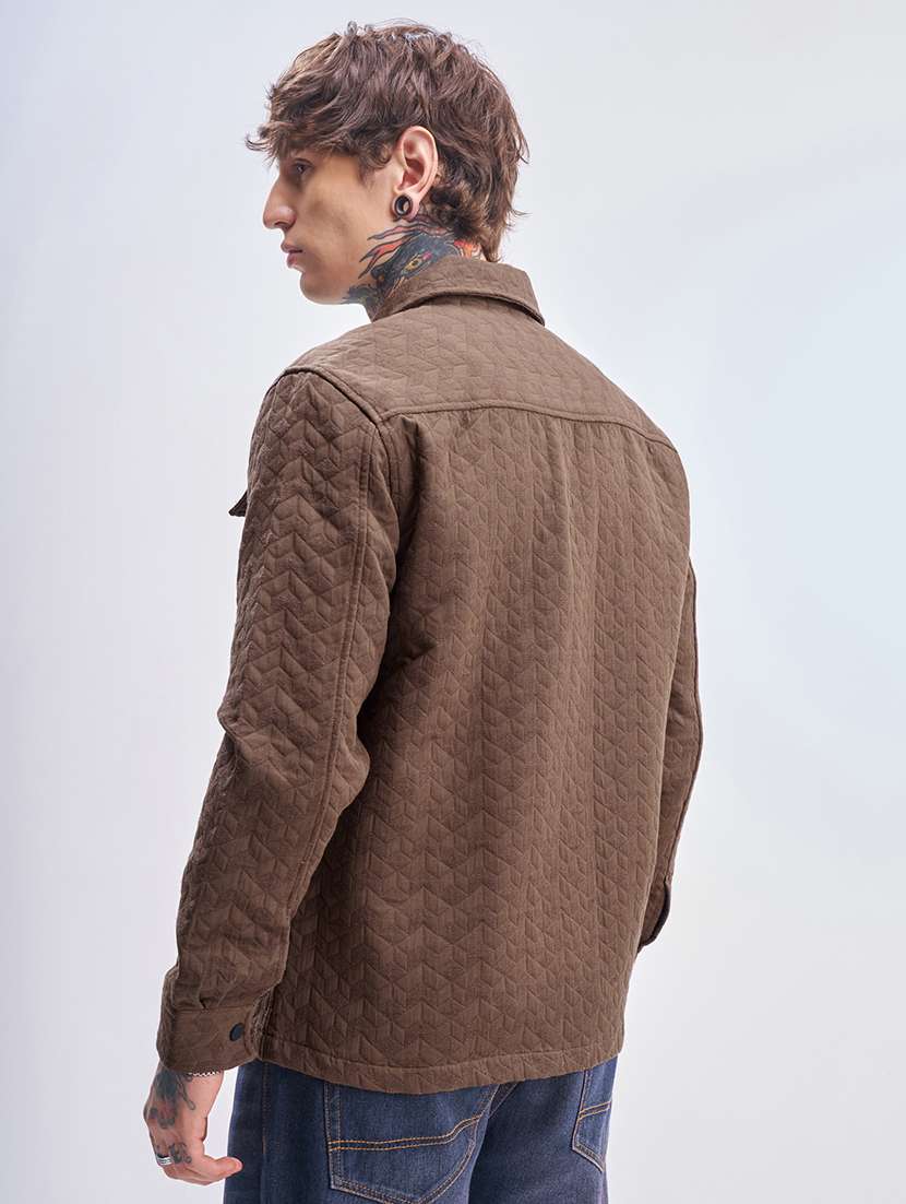 men self design long sleeve regular fit casual shirt - 22503975 -  Standard Image - 4