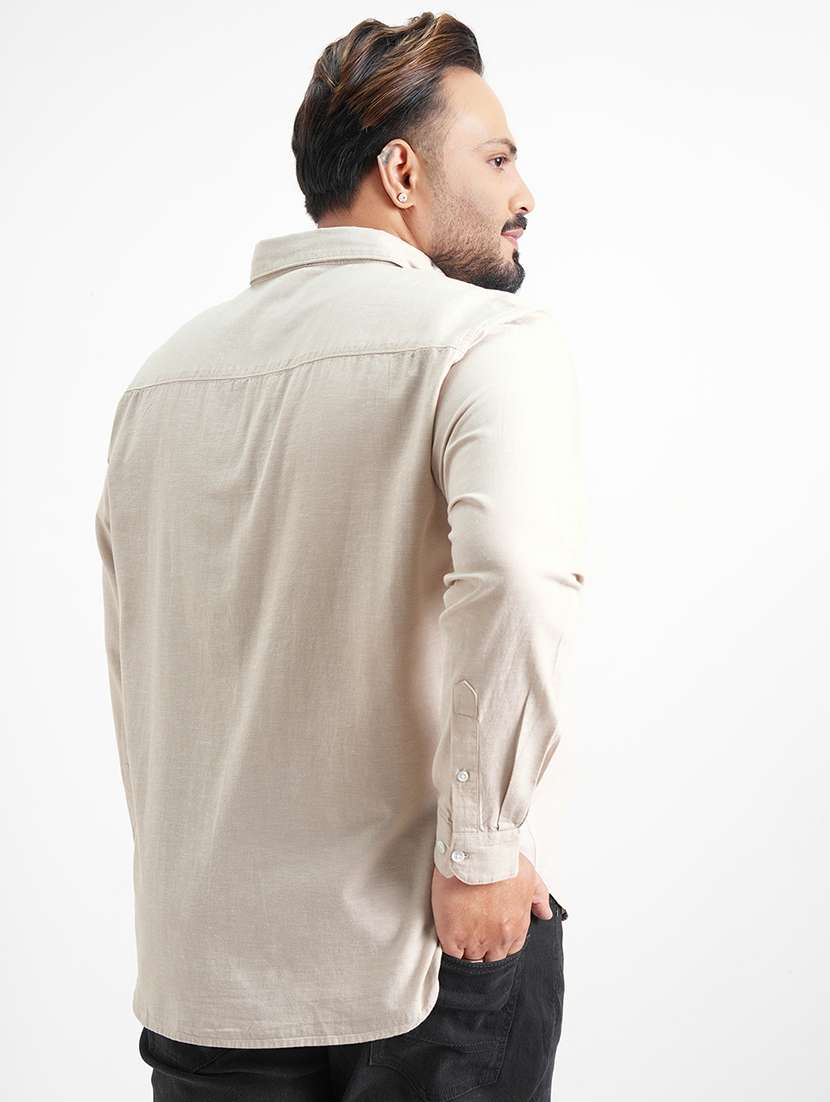 men solid long sleeve regular fit casual shirt - 22504000 -  Standard Image - 4