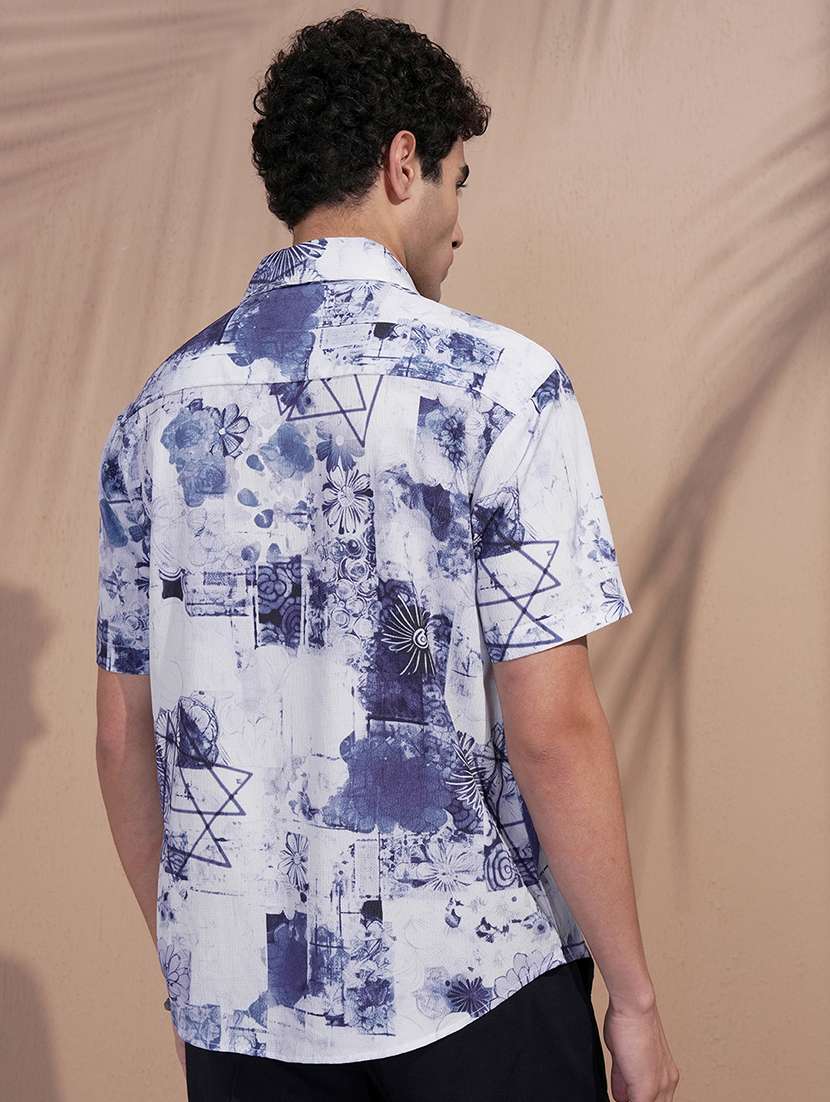 men printed short sleeve regular fit casual shirt - 22504022 -  Standard Image - 4