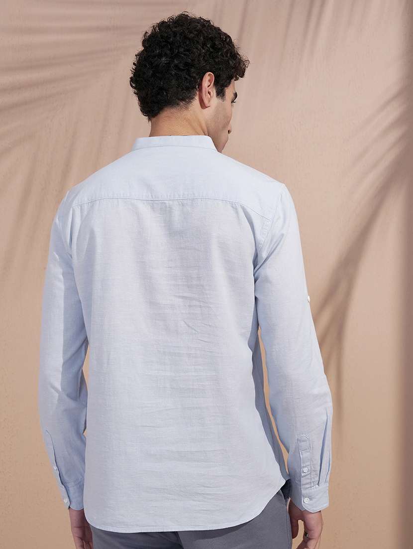 men solid mandarin neck short kurta - 22504023 -  Standard Image - 4