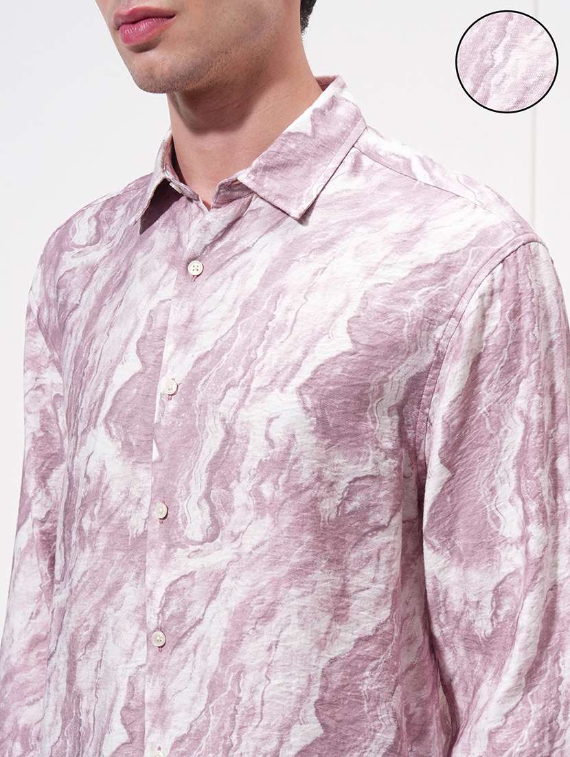 men printed long sleeve regular fit casual shirt - 22504041 -  Standard Image - 1