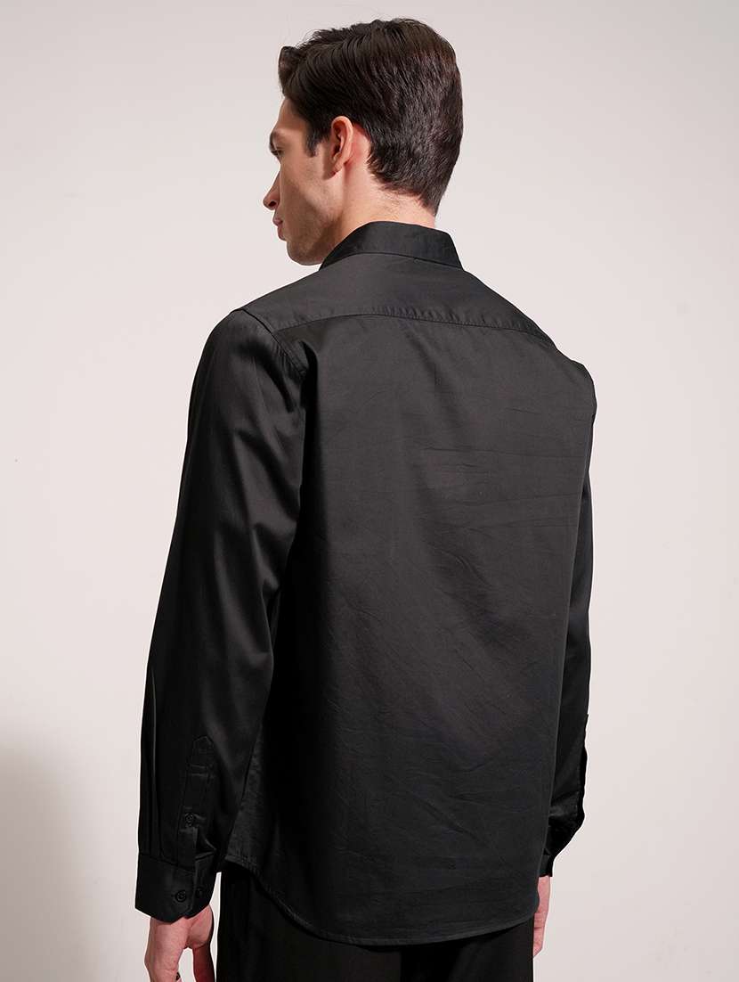 men solid long sleeve slim fit casual shirt - 22504057 -  Standard Image - 4