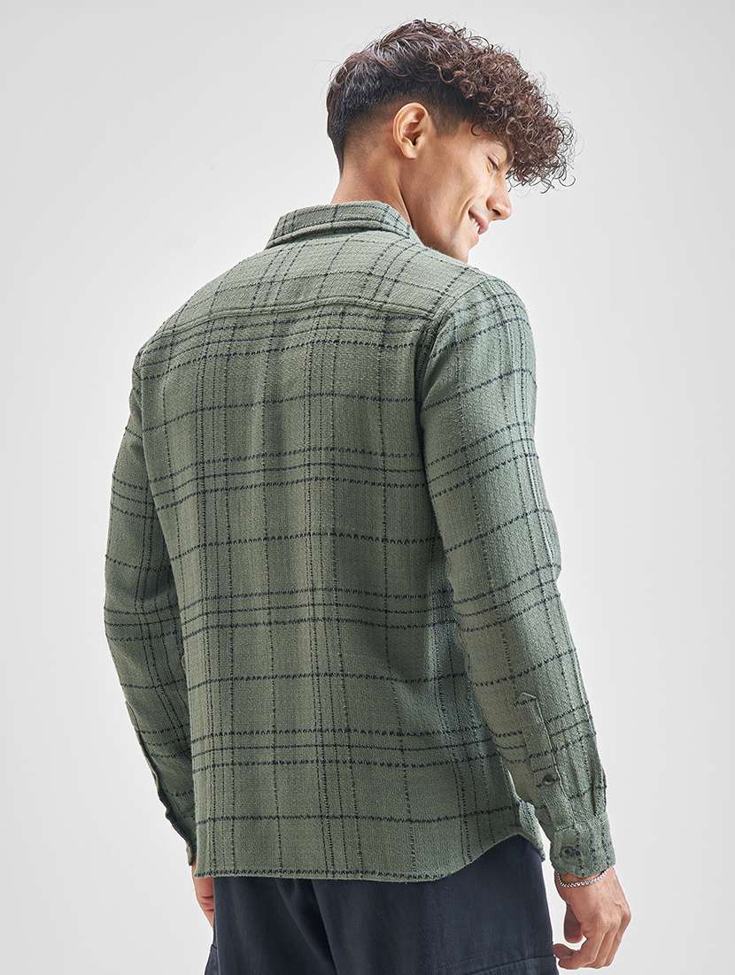 Men Checkered Long Sleeve Regular Fit Casual Shirt - 22504117 -  Standard Image - 4