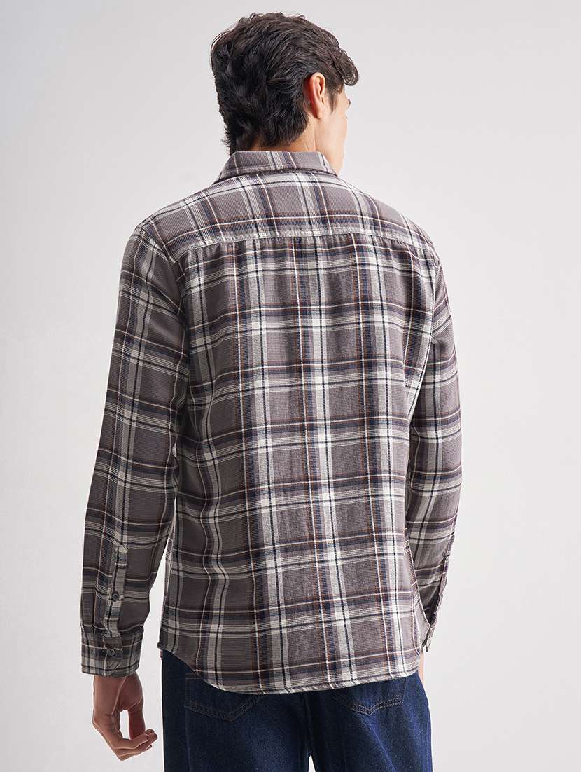 Men Checkered Long Sleeve Regular Fit Casual Shirt - 22504128 -  Standard Image - 4