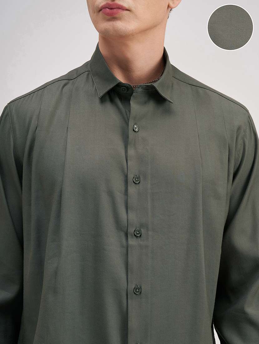 men solid long sleeve regular fit casual shirt - 22504135 -  Standard Image - 1