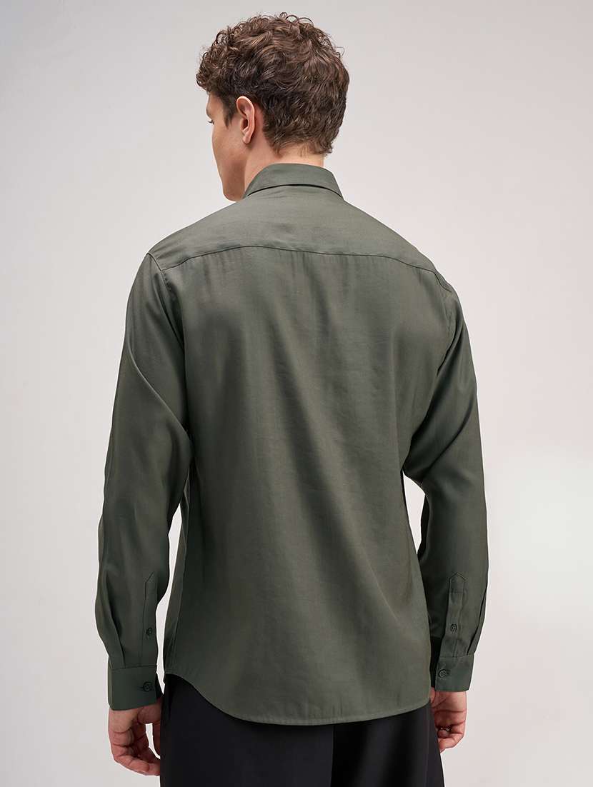 men solid long sleeve regular fit casual shirt - 22504135 -  Standard Image - 4