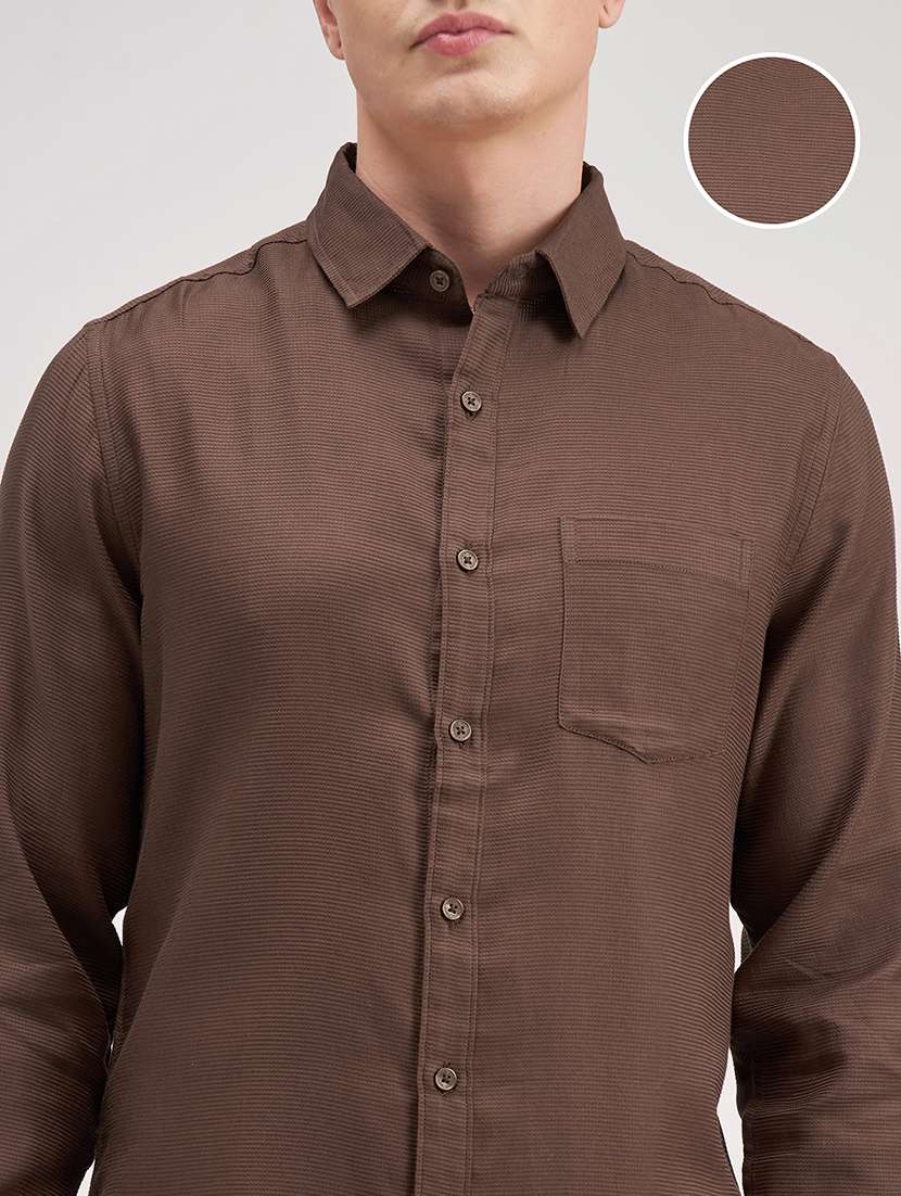men self design long sleeve regular fit casual shirt - 22504138 -  Standard Image - 1