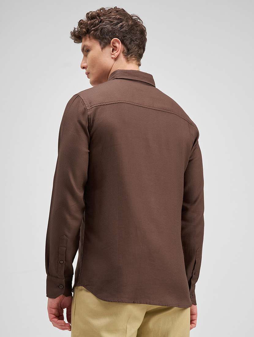 men self design long sleeve regular fit casual shirt - 22504138 -  Standard Image - 4