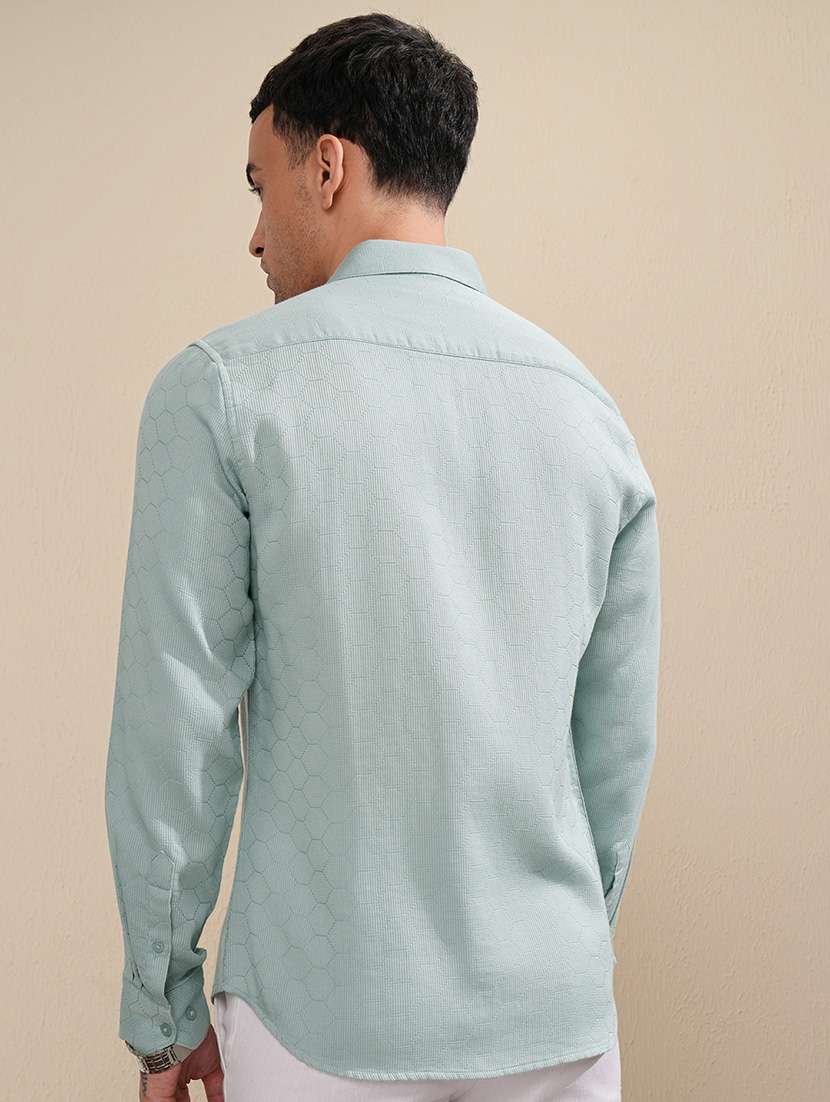 men self design long sleeve regular fit casual shirt - 22504166 -  Standard Image - 4