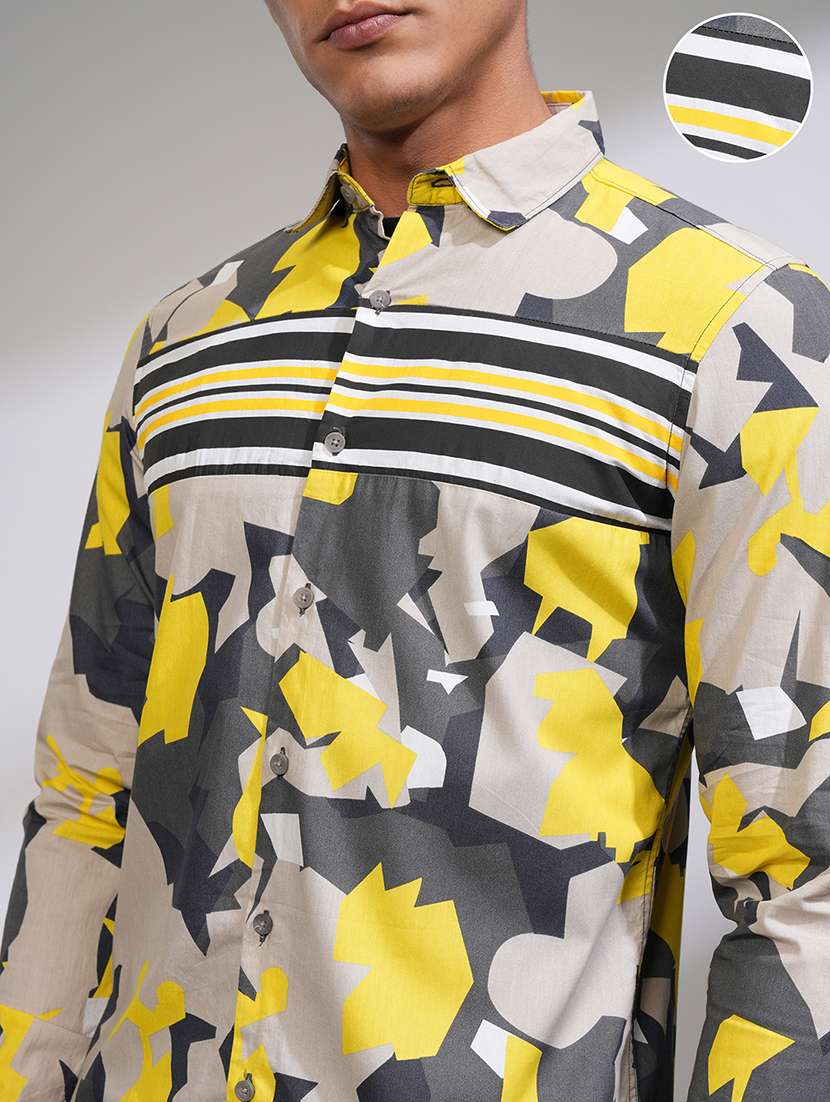 men printed long sleeve regular fit casual shirt - 22504231 -  Standard Image - 1